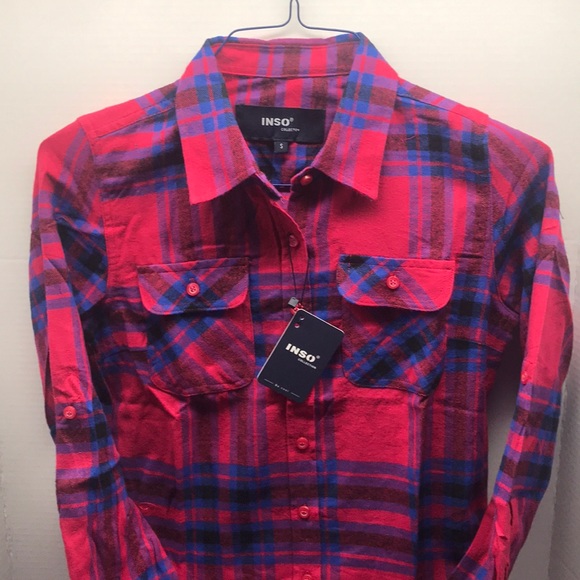 Inzo Collection Tops - Women’s Flannel Button Down Shirt